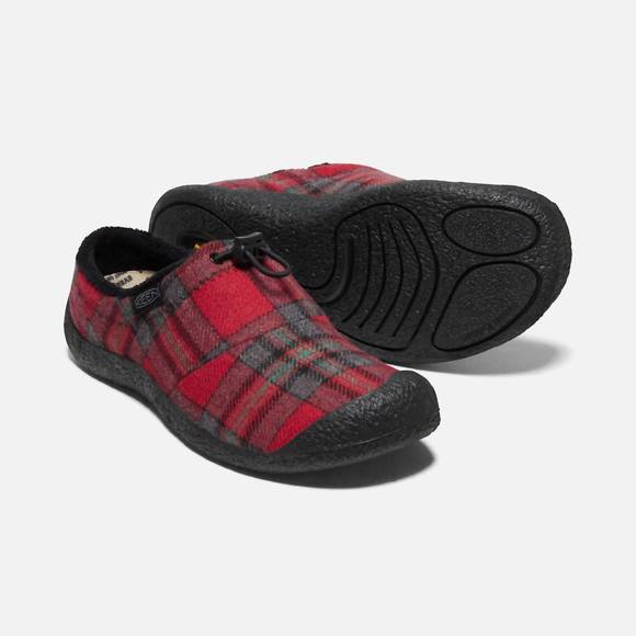 NEW KEEN women's howser iii slide in red plaid/steel grey - Picture 1 of 2